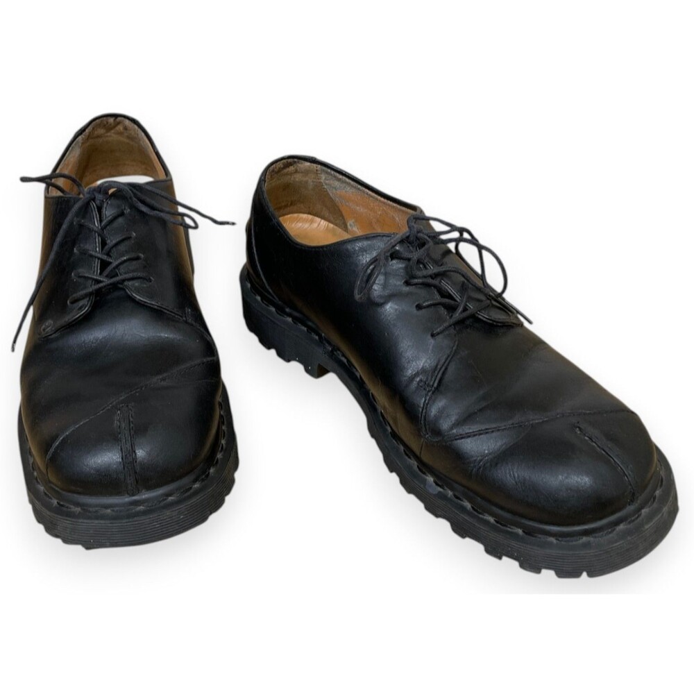 Vintage Dr. Martens Oxford Shoes Mens 10 Black Leather Oxfords Chunky Platform